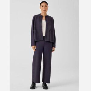 Eileen Fisher Boiled Wool Jersey Wide-Leg Pant